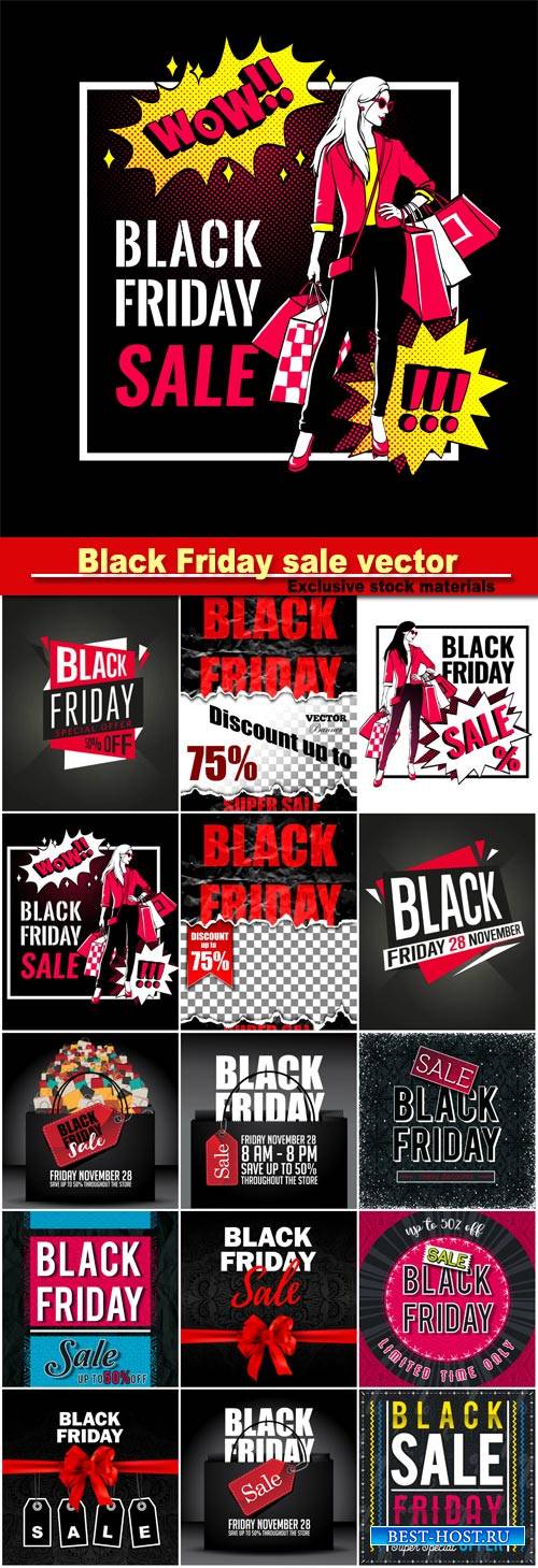 Black Friday sale vector banner