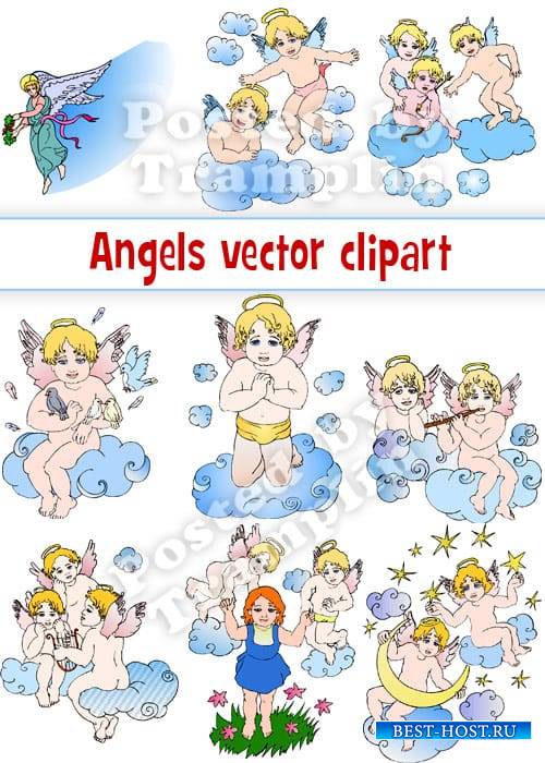 Ангелы - Векторный клипарт