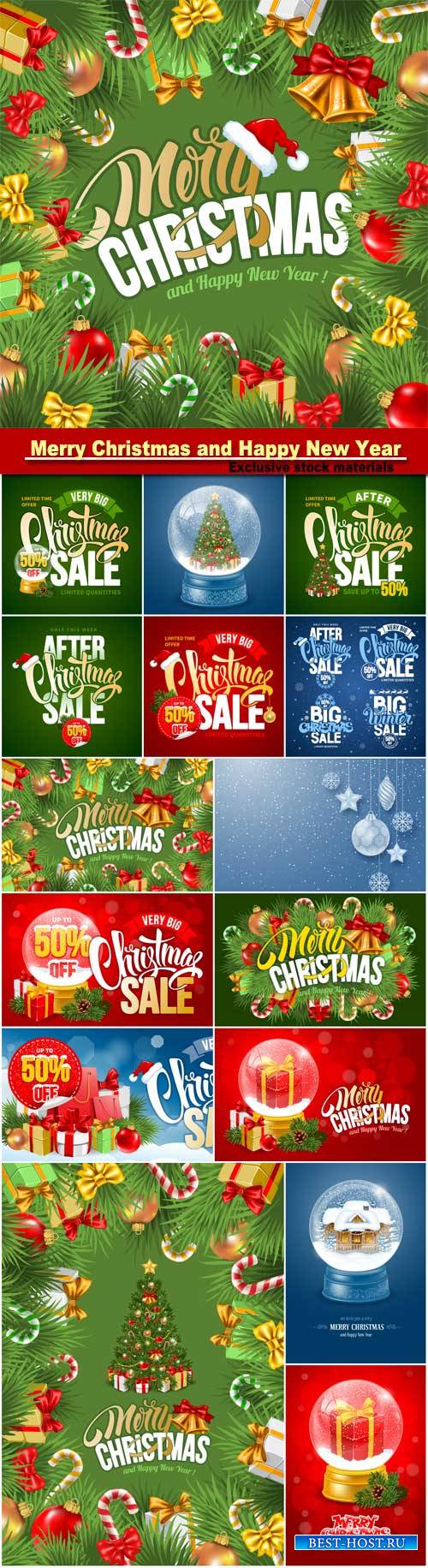 Christmas greeting card, sale design template