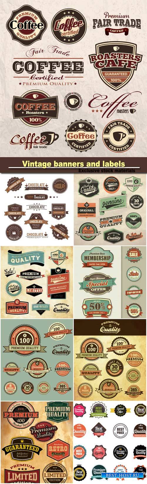 Vintage banners and labels