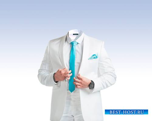 Фртошаблон мужской - Мужчина в белом костюме