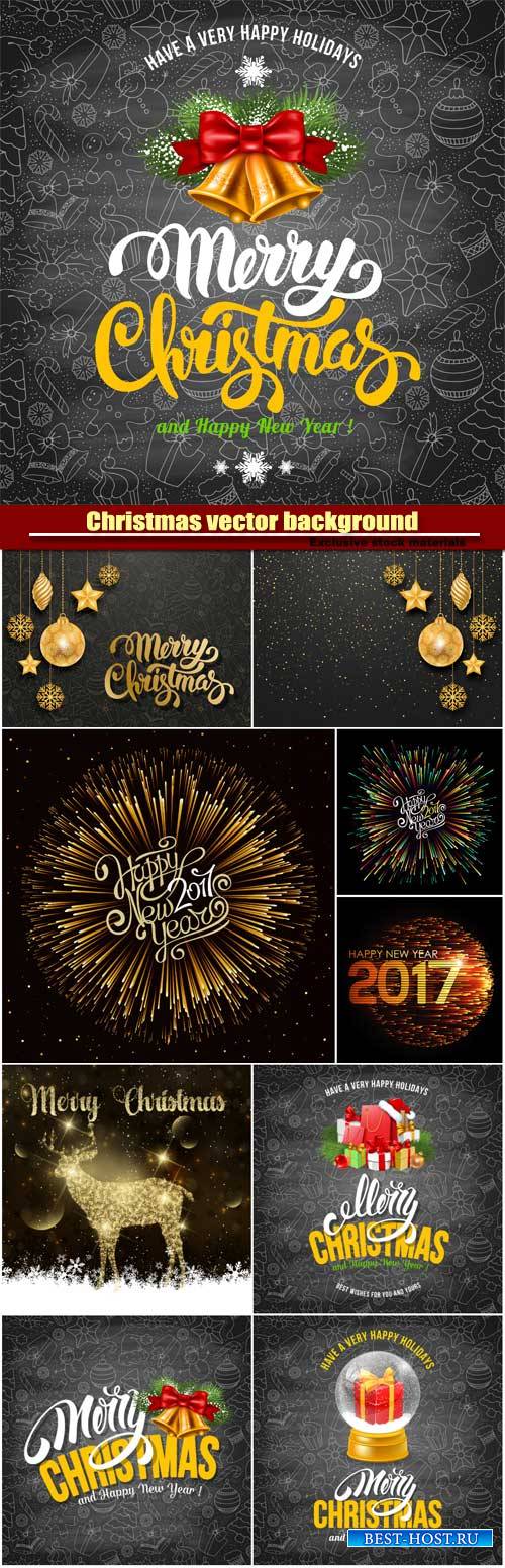 Christmas vector background with festive elements