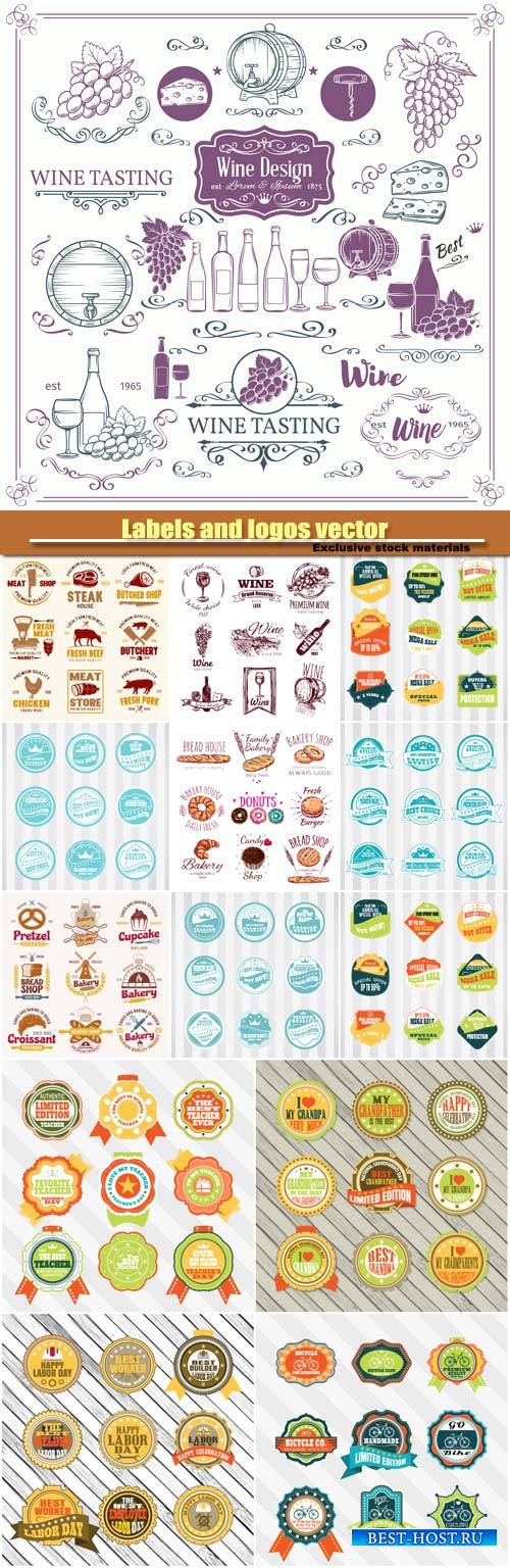 Labels and logos vector