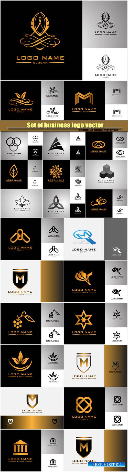 Set of business logo vector