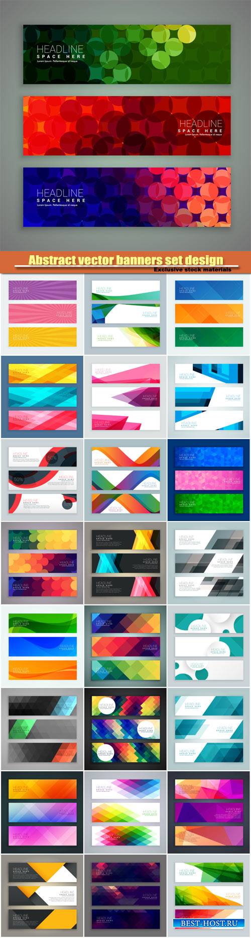 Abstract vector banners set design made with circles