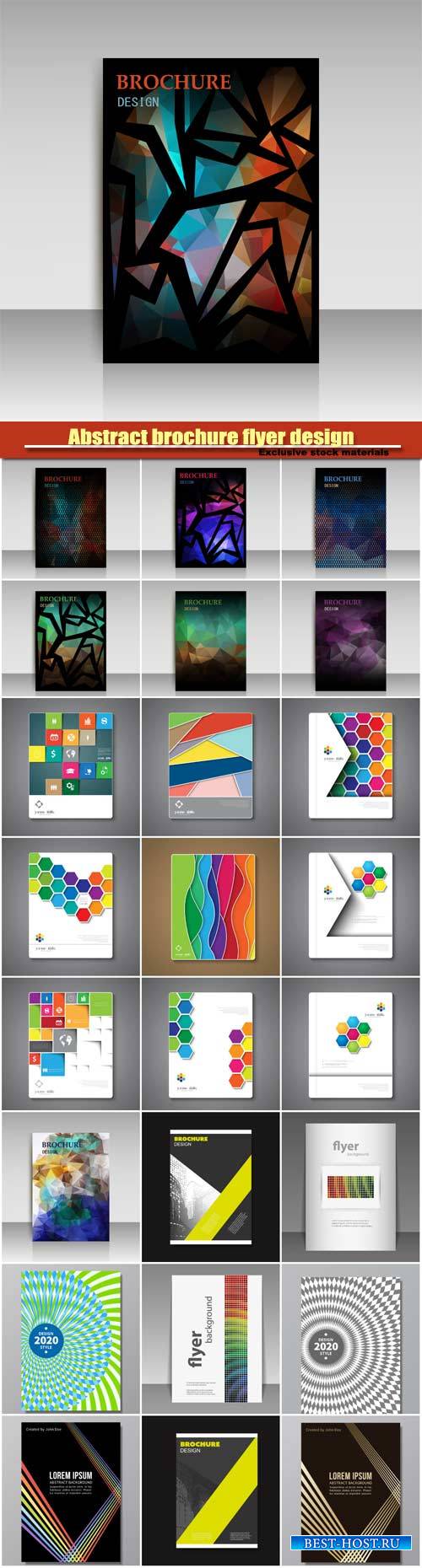 Abstract brochure flyer design in geometric design