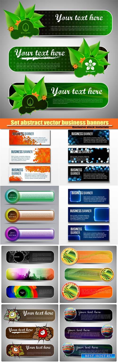 Set abstract vector business banners