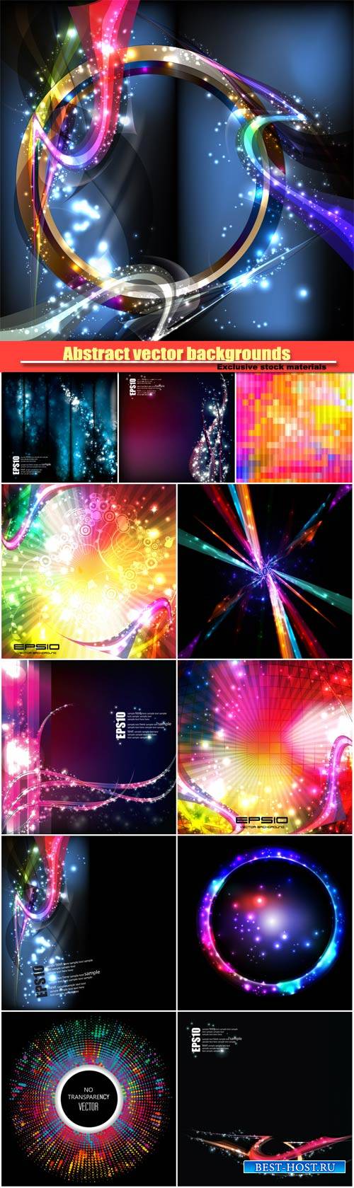 Abstract vector backgrounds with glow effect