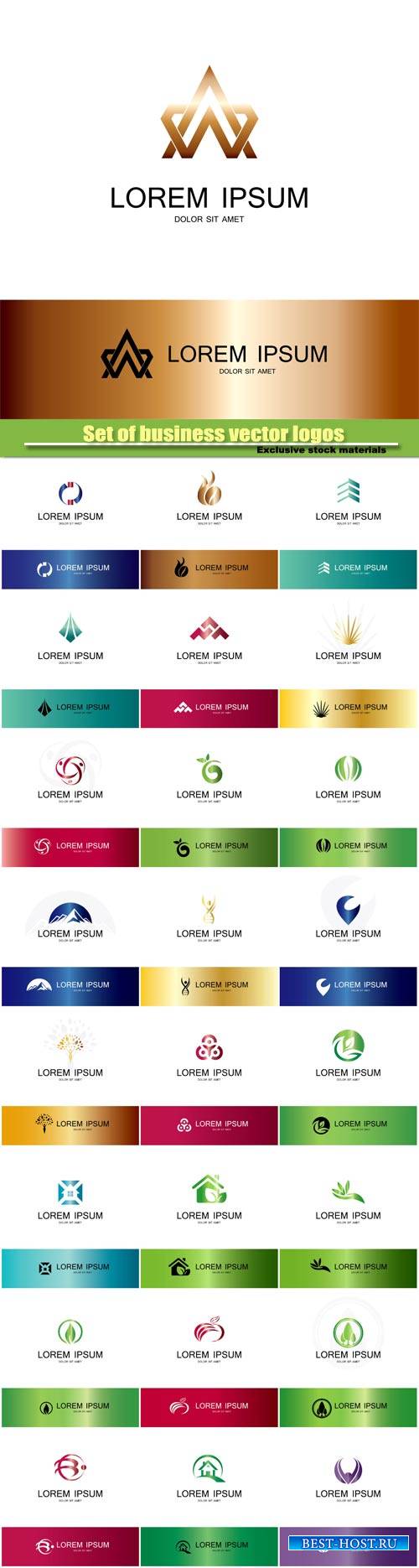 Set of different business vector logos