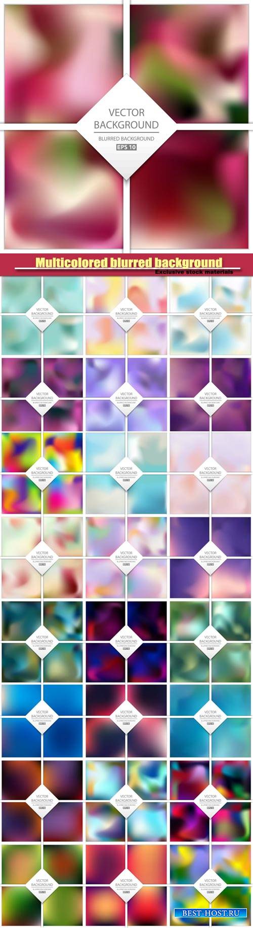 Vector creative multicolored blurred background set