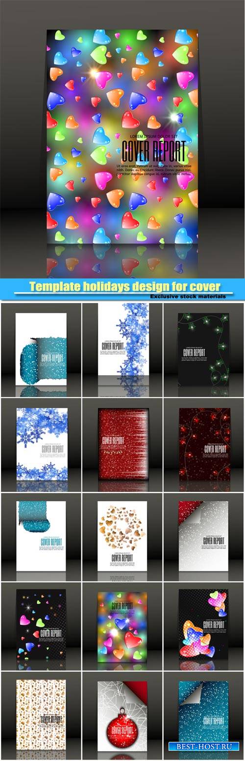 Template holidays design for cover, abstract vector background