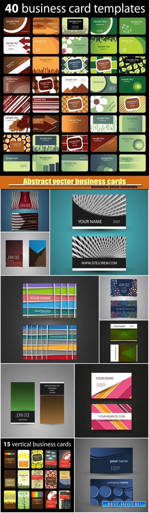 Abstract vector business cards