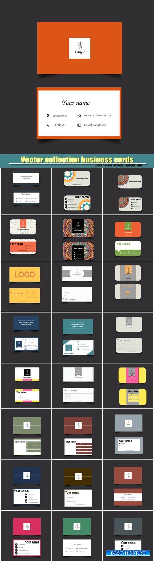 Vector collection business cards