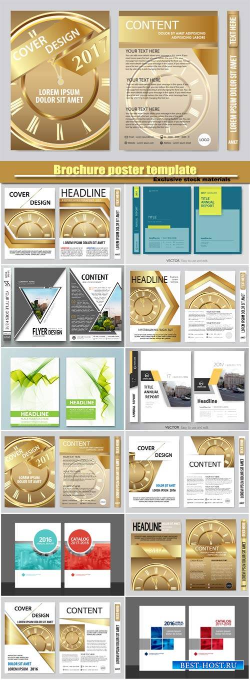 2017 book cover vector business flyers presentation, brochure poster template