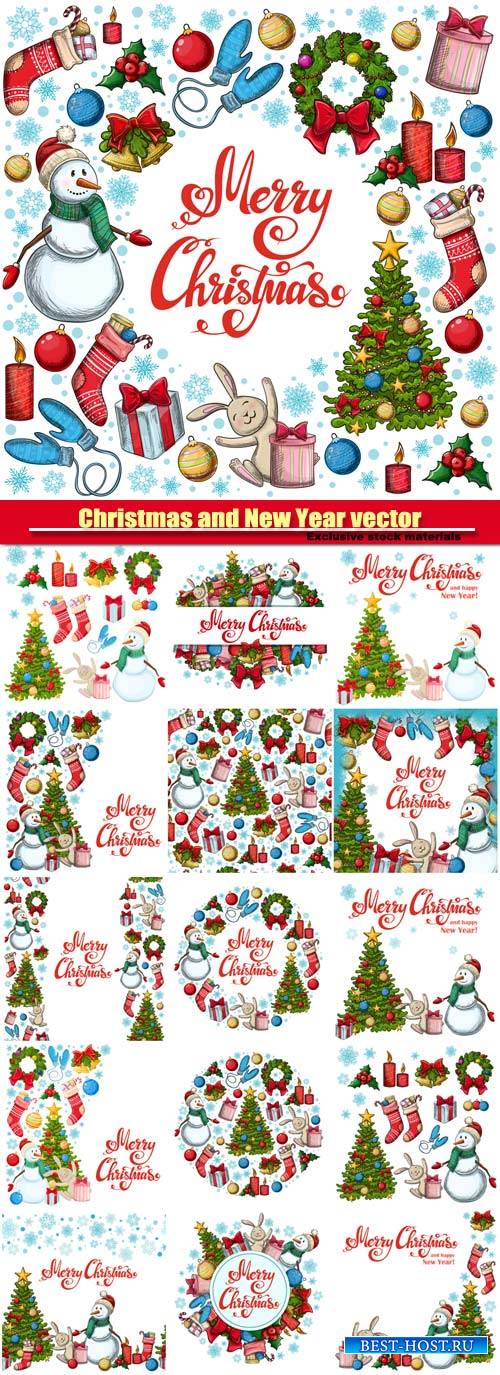 Christmas vector  illustration for decoration, Christmas icons