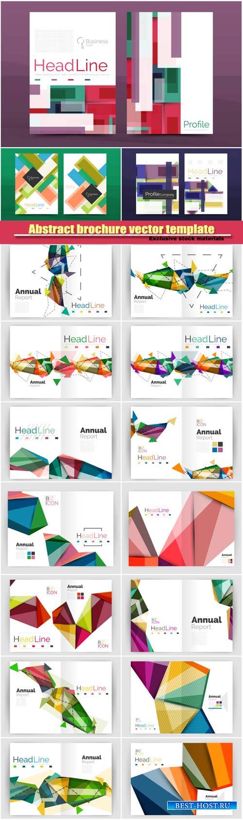 Abstract vector geometric design business brochure cover