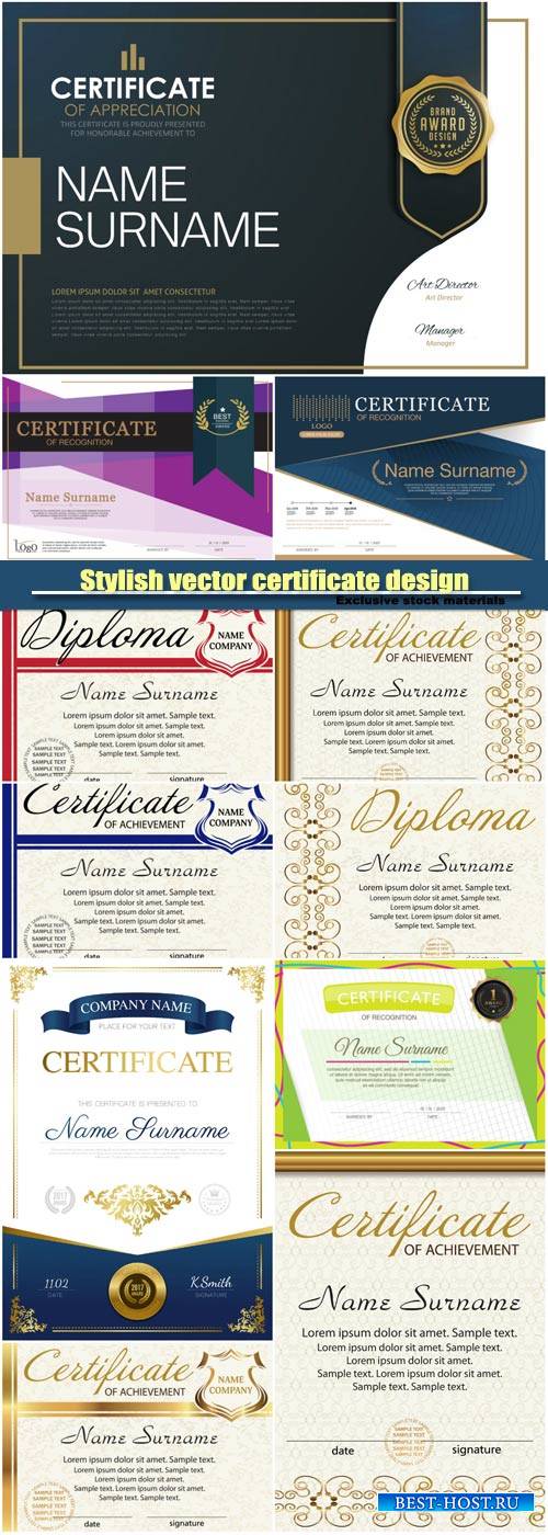 Stylish vector certificate design
