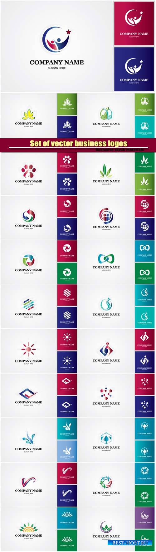 Set of vector business logos