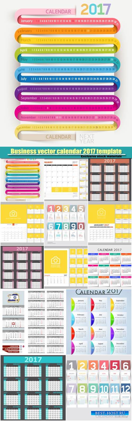 Business vector calendar 2017 template design