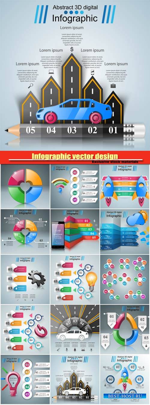 Infographic vector design, light icon
