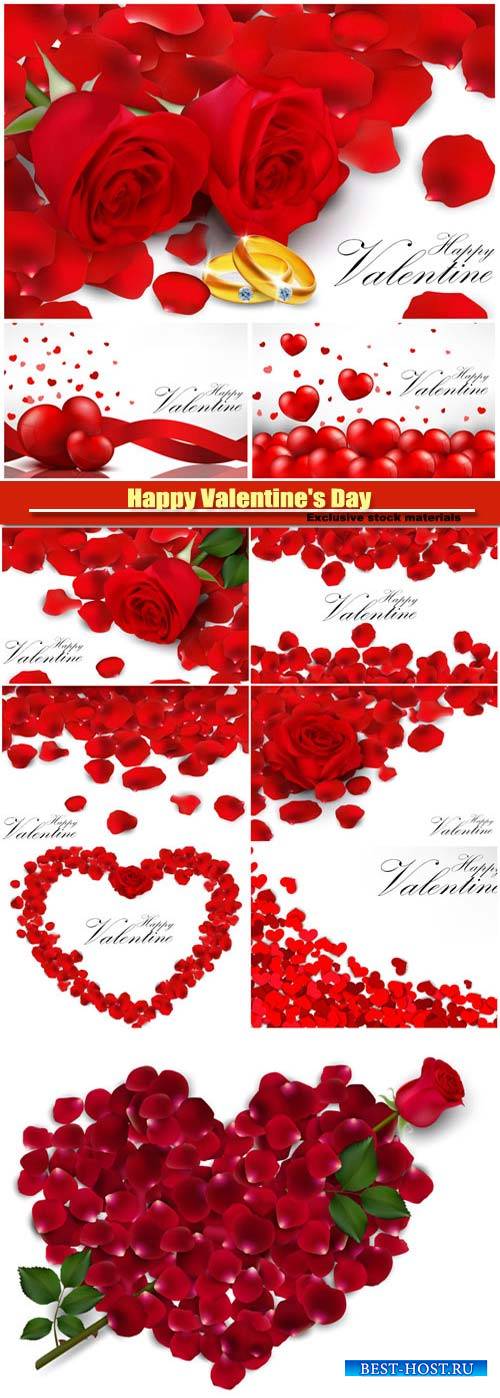 Happy Valentine's Day vector, hearts, romance, love #16
