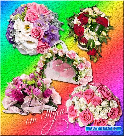 Букеты цветов - Клипарт / Clipart - Bouquets of flowers