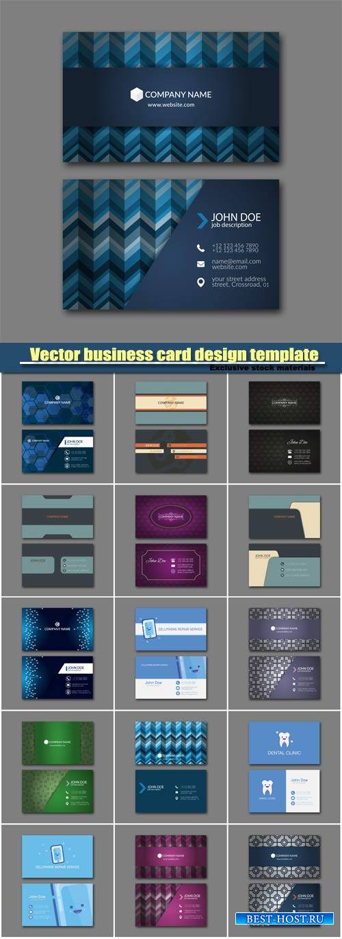 Stylish vector business card design template