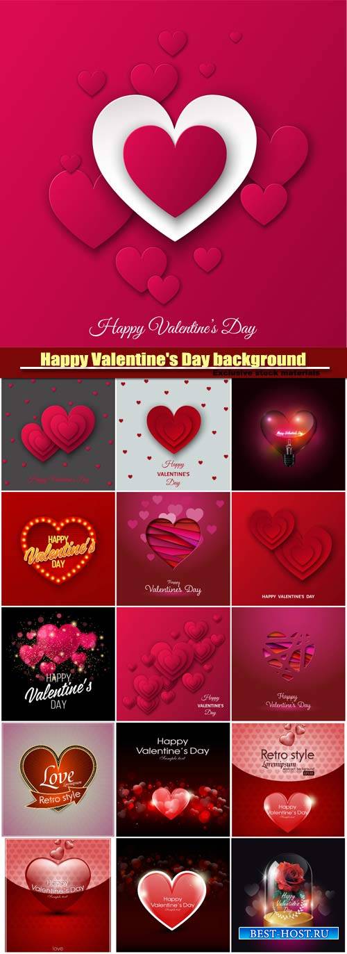 Vector Valentine's day background, red heart