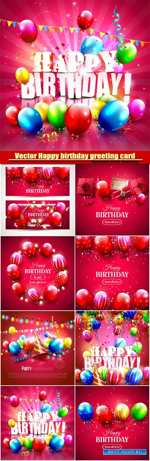 Vector Happy birthday greeting card