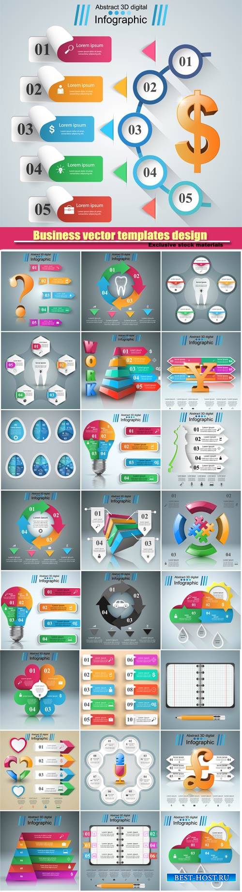 3D business infographic vector design