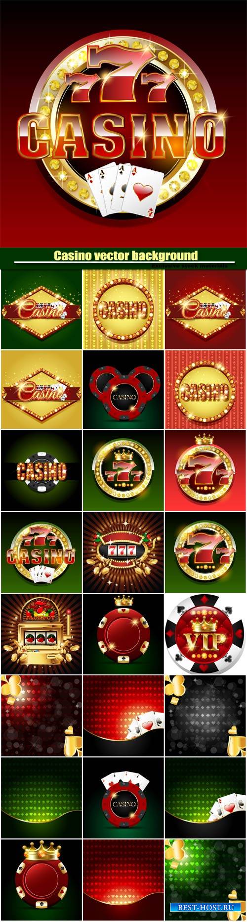 Casino vector background, slot machine on shiny background