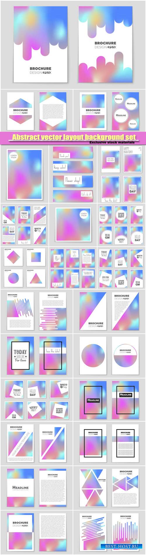 Abstract vector layout background set, template design, brochure and card s ...