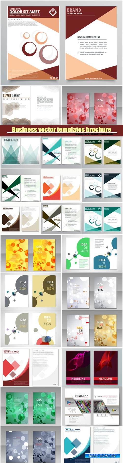 Abstract vector flyer templates brochure, colored cover image texture