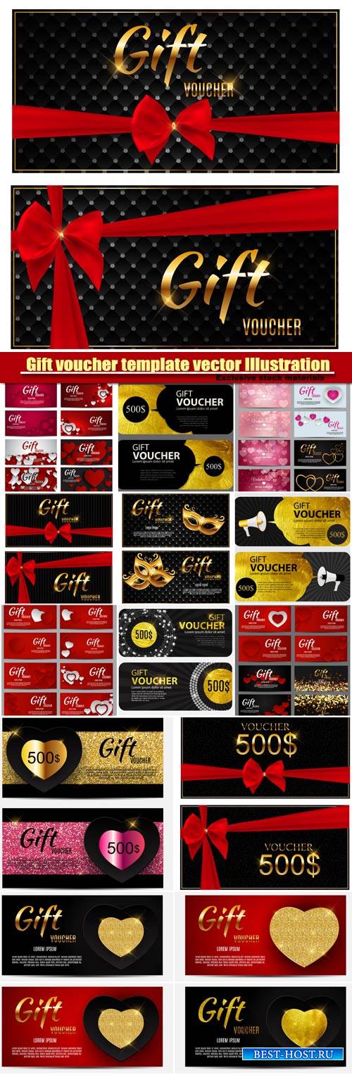 Gift voucher template vector Illustration