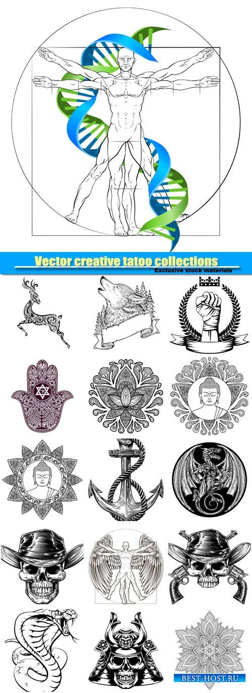 Vector creative tatoo collections