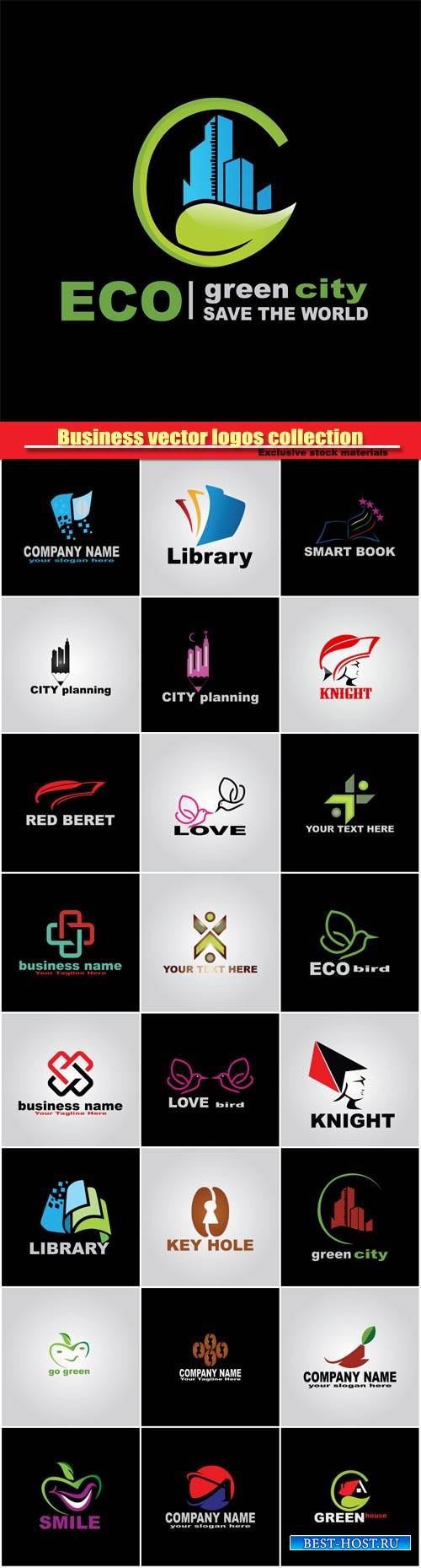 Business vector logos templates collections