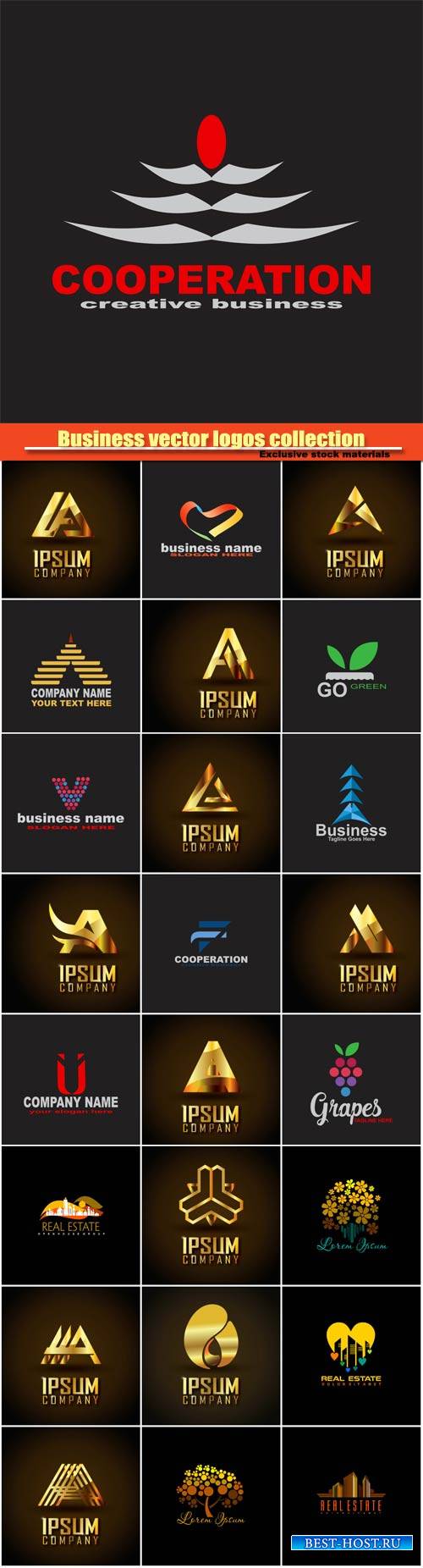 Business vector logos templates collection