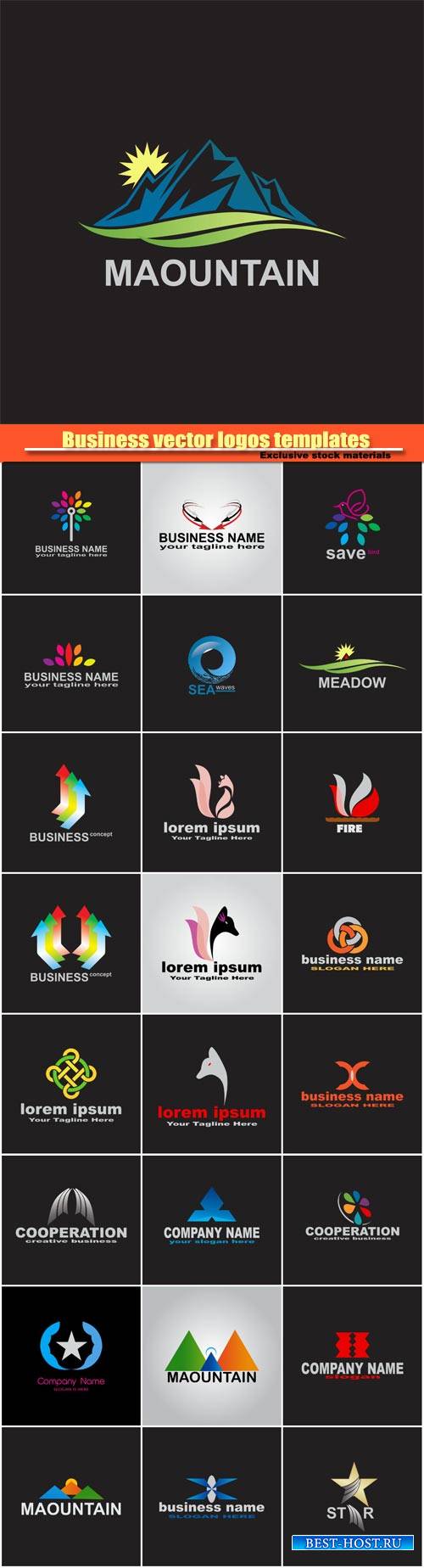 Business vector logos templates, creative figure icon