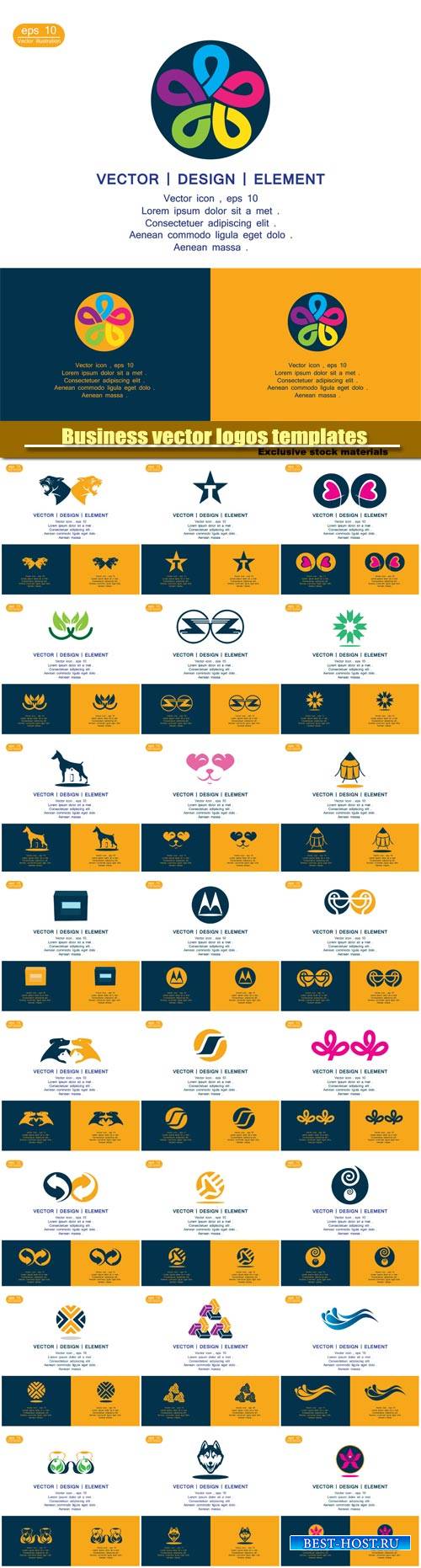 Business vector logos templates, design element