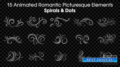 15 анимированных романтических живописных элементов, спиралей и точек - Motion Graphics (Videohive)