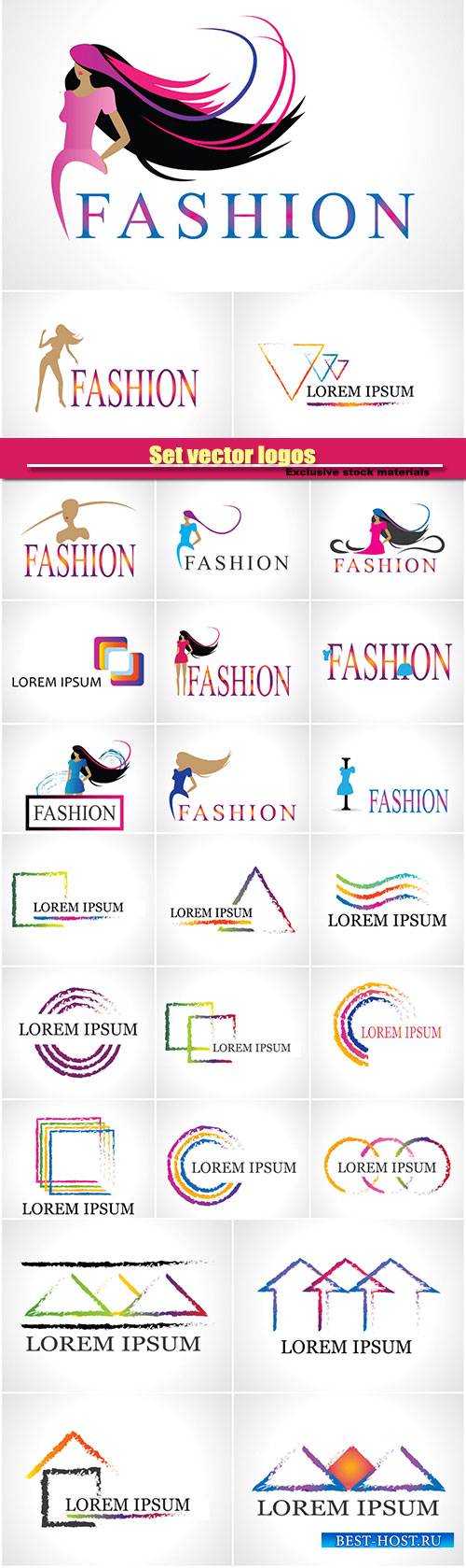 Set vector logos, company business templates