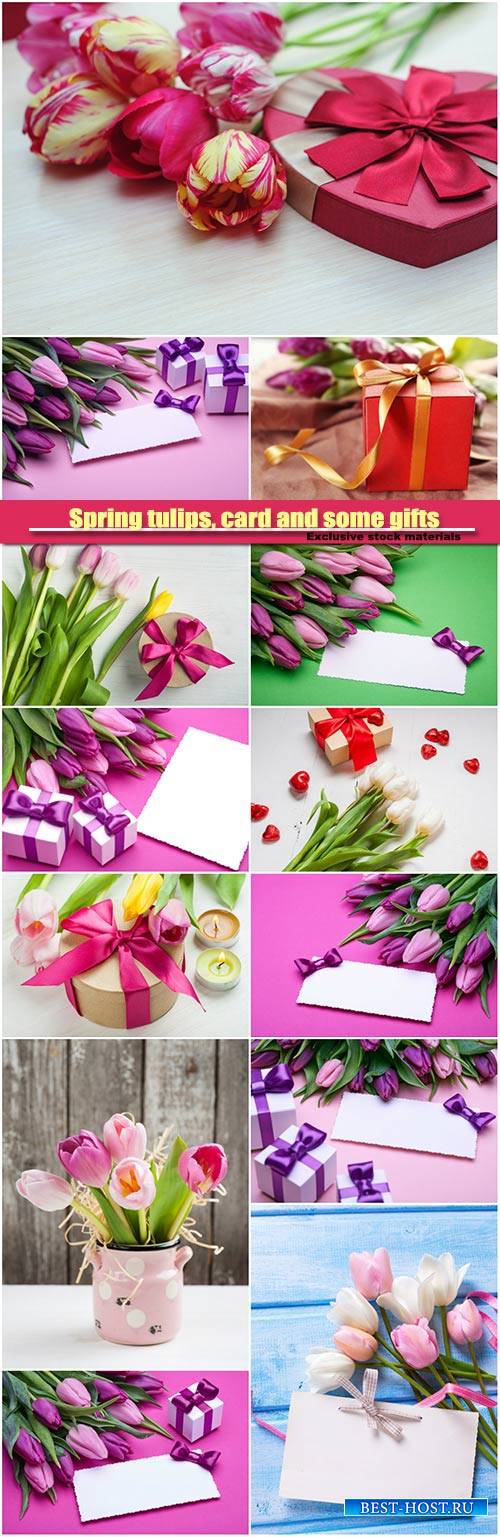 Spring tulips, card and some gifts