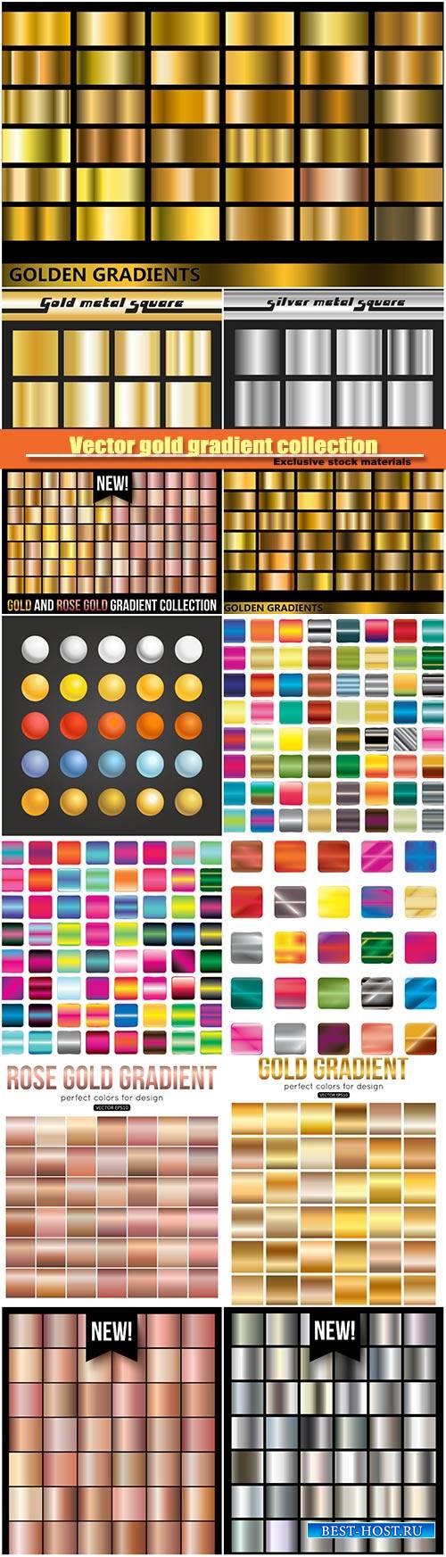 Vector gold gradient collection