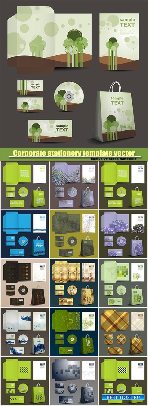 Corporate stationery template vector