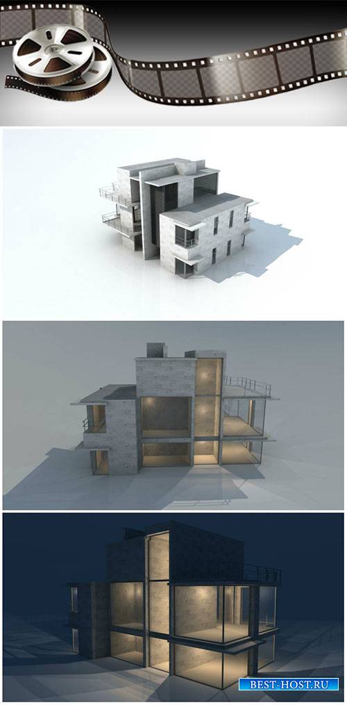 Video footage Rendering of a modern house