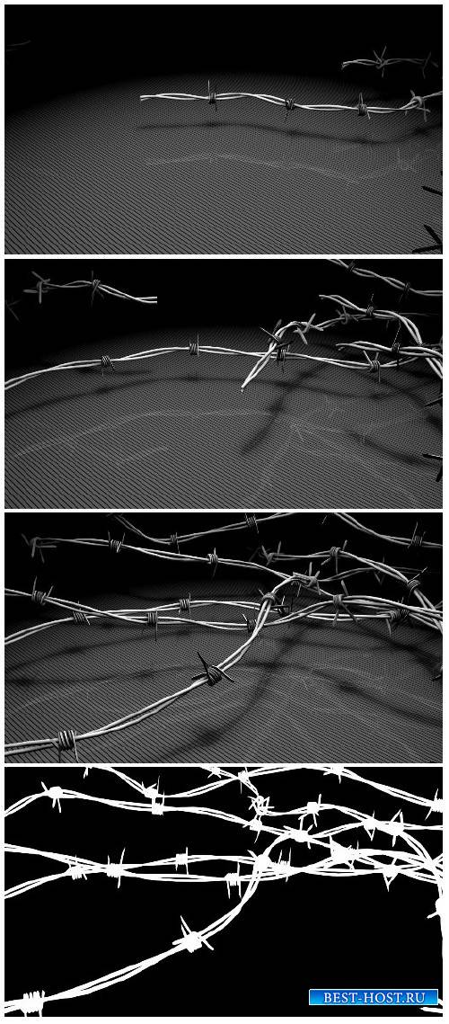 Video footage Barbed wires animation for foreground, background, with matte