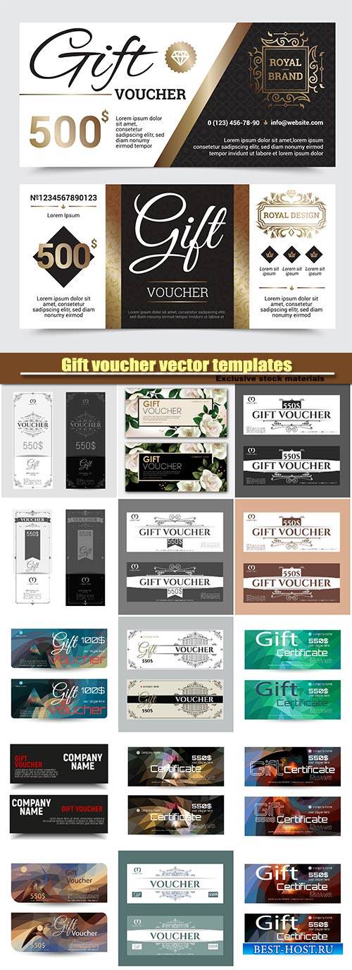 Gift voucher vector templates