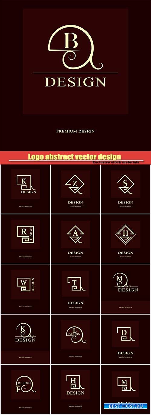 Logo abstract vector design, luxury monogram