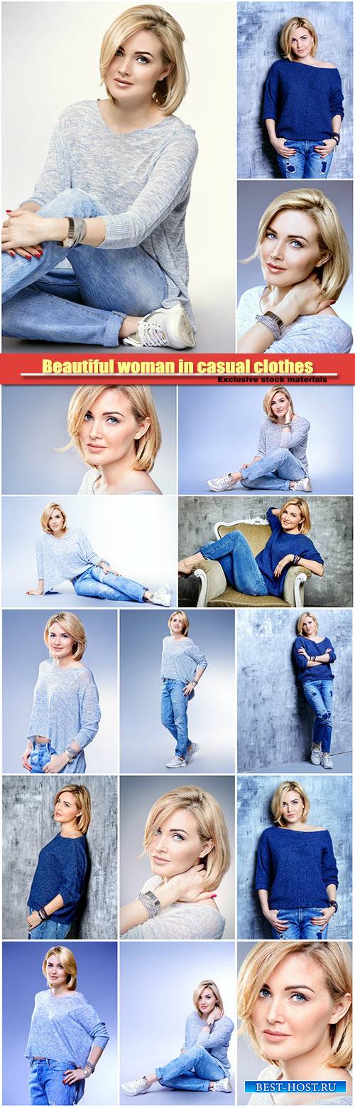 Beautiful woman in casual clothes