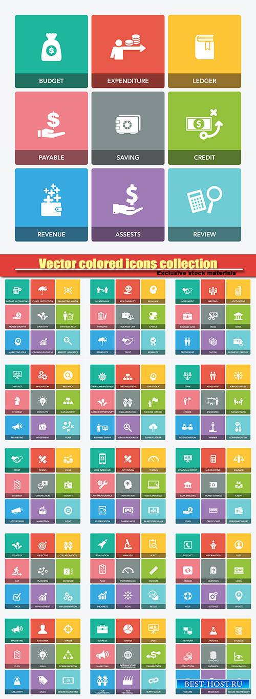 Vector colored icons collection